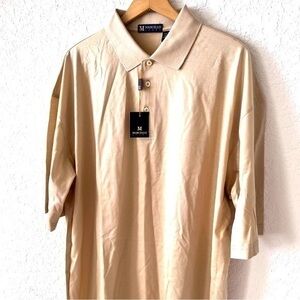Marcello Sport classic fit khaki short sleeve polo shirt XL